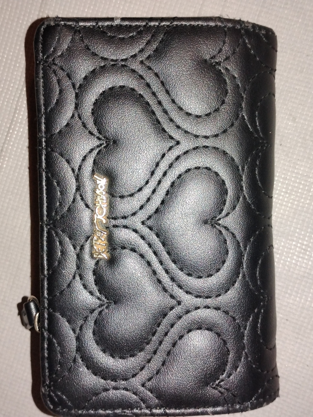 Quilted Heart Black Women's Card Holder Wallet